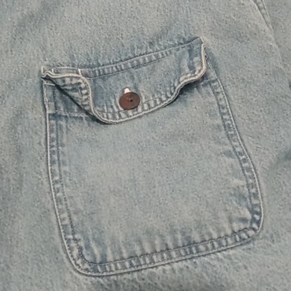 Men's vintage fleece lined denim jacket shirt - Picture 12 of 15